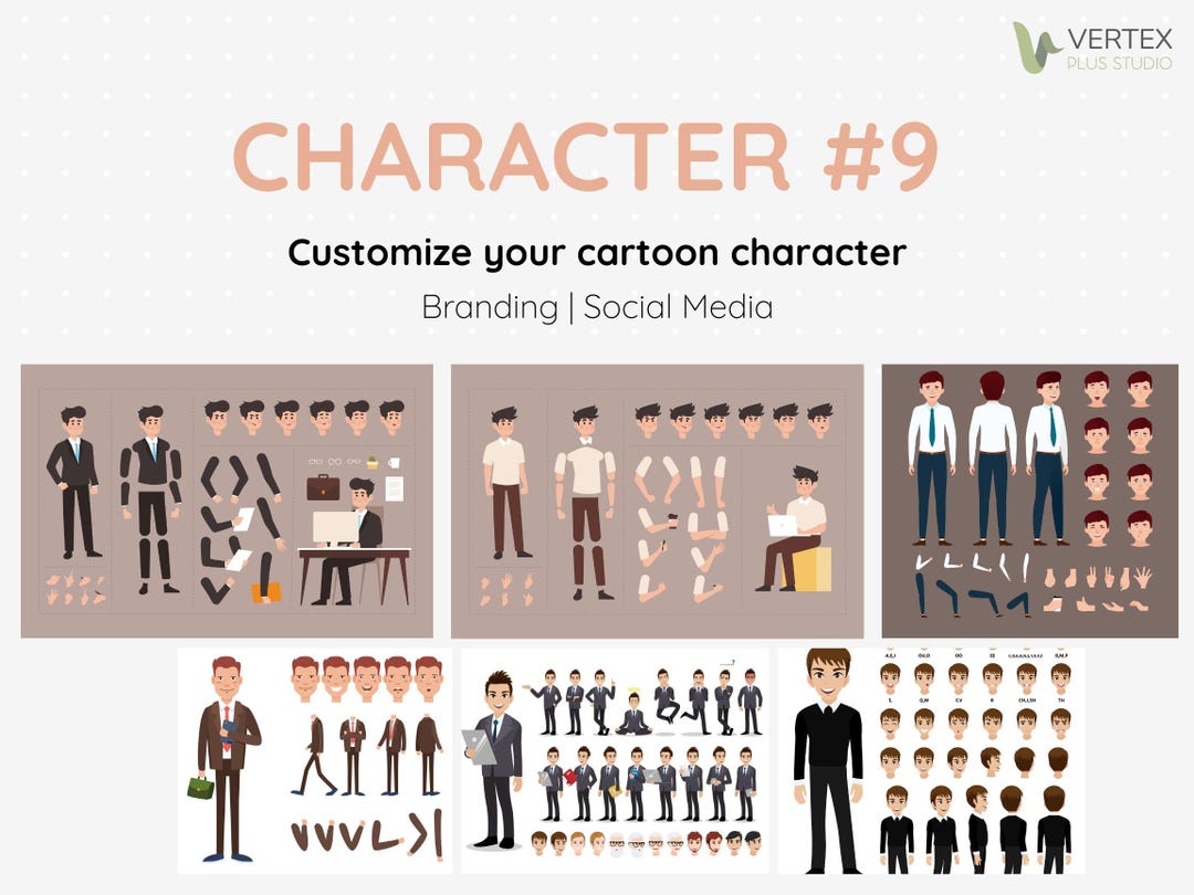 Customizable Characters Graphics Customize Your Cartoon Character to Life | Character#9 | AI Format ...