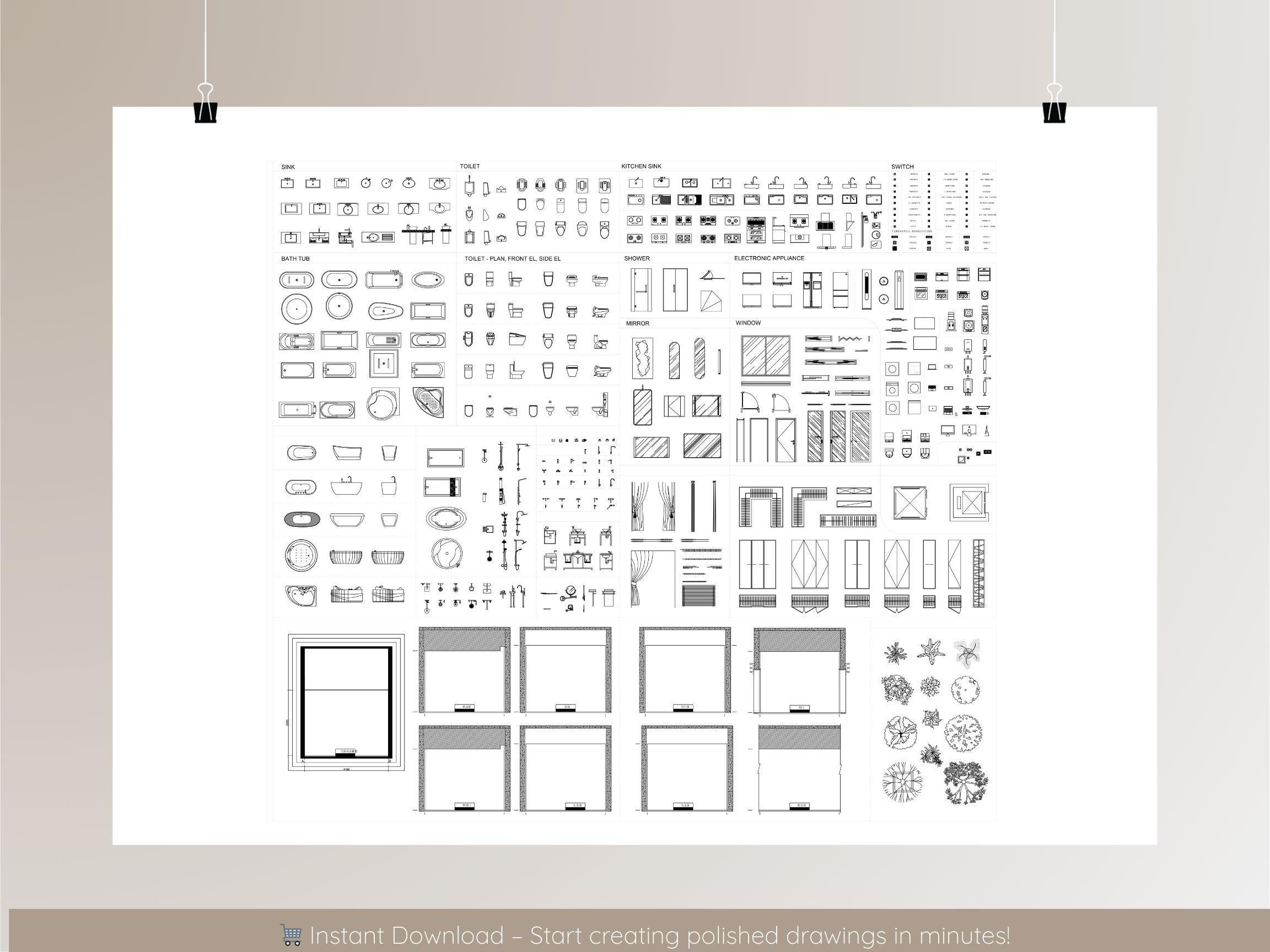 Dynamic Autocad Block Vol4 Library Premium | 1000+ | Full Block Set DWG ...