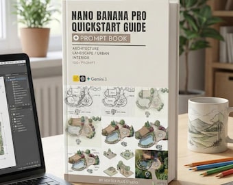 Nano Banana Pro Schnellstart-Anleitung + Anleitungsbuch | Architektur, Landschaft, Urban, Innenarchitekt | 100+ Prompt | Zwillinge 3