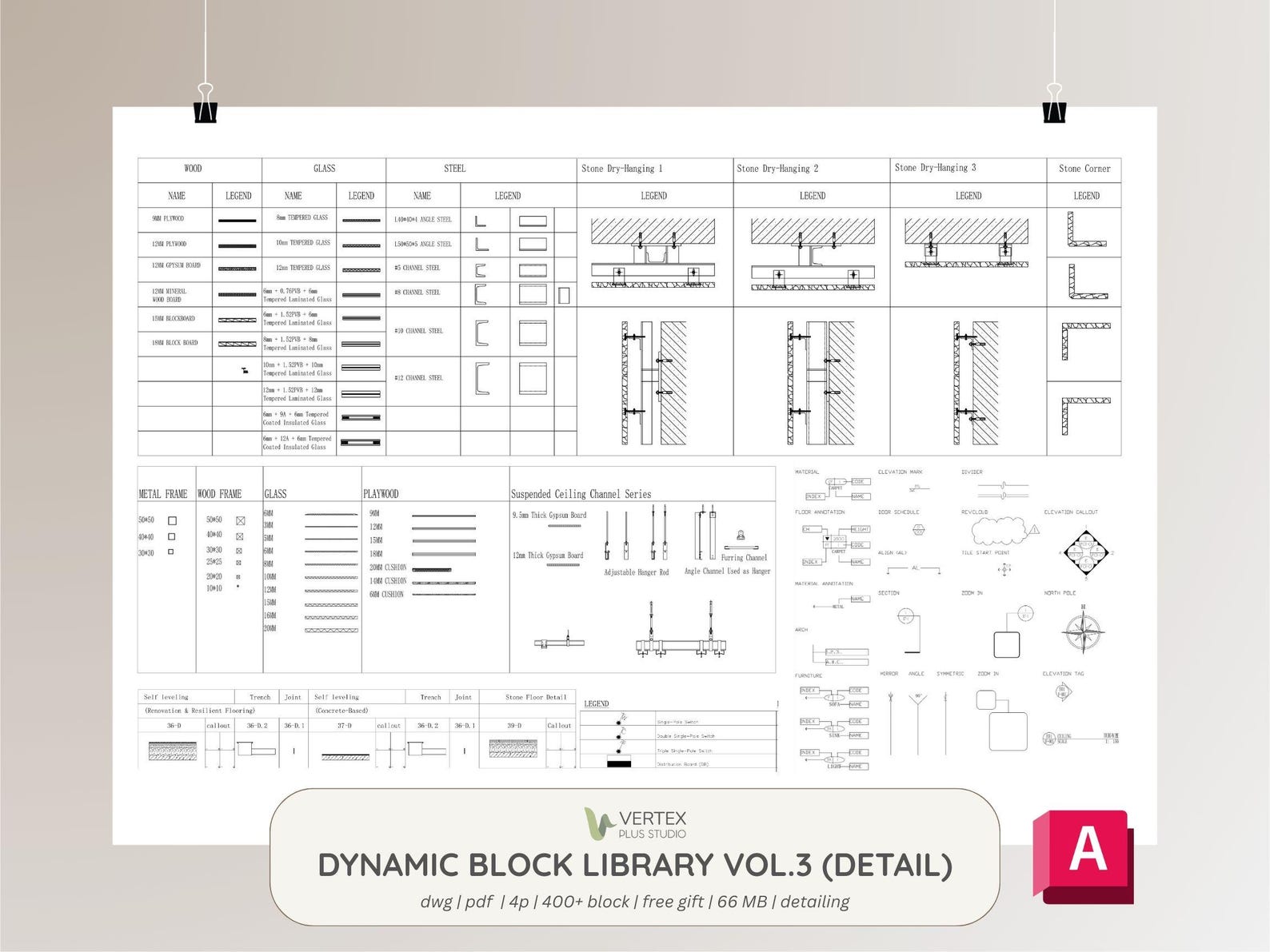 Dynamic Autocad Block Library Vol3 Detailing | 400+ | Full Block Set ...