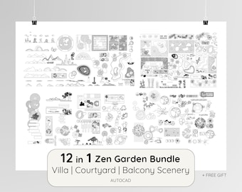 Garten CAD-Blöcke Bündel | Landhaus Landschaftsgestaltung & Hofgestaltung | DWG