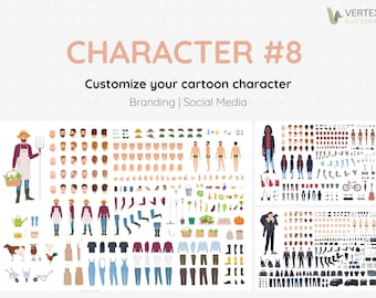 Custom Cartoon Character Design: AI Vector Art for Branding (EPS Digital Download