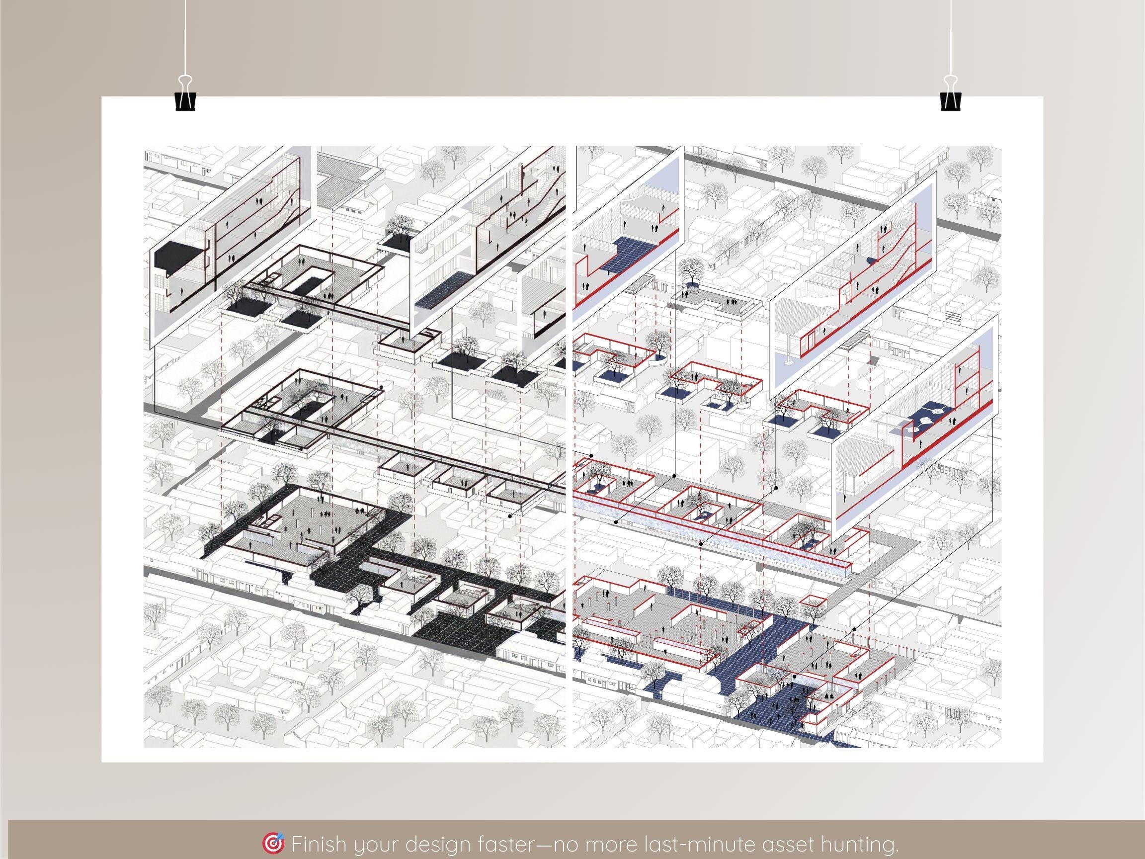Exploded Diagram Vol1 | Axonometric Isometric | PSD, JPG | Architecture ...