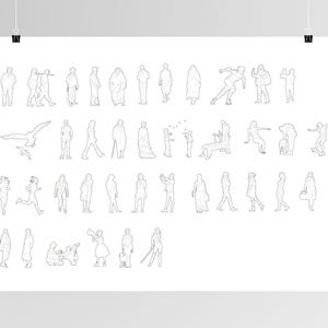 Architectural People Illustrations | Outline Human Figures, CAD Vector ...
