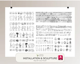 Installation Sculpture CAD Blocks | Architecture DWG (Digital Download)