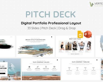 Schatten Power Point Vorlage | Business-Pitch-Deck | Portfolio Branding | Einfach sauber | High-End | Professionelles Layout