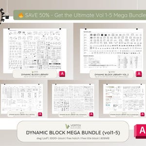 Dynamic AutoCAD Block Library vol.1 | 1000+ | Full block set DWG | Architectural, Interior, Landscape, Design | Free Gift image 3