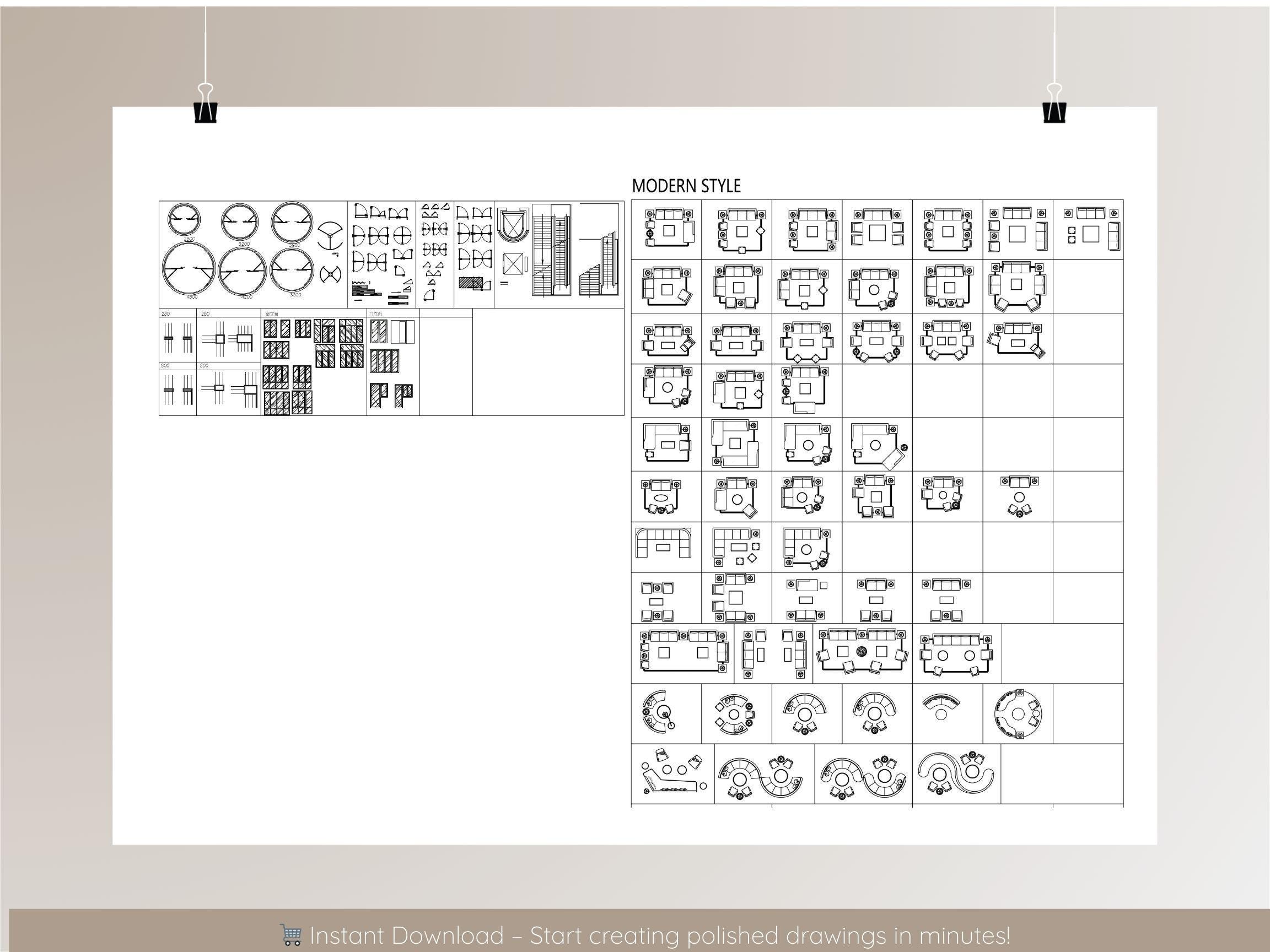 Dynamic Autocad Block Library Vol2 | by Category | 1000+ | Full Block ...