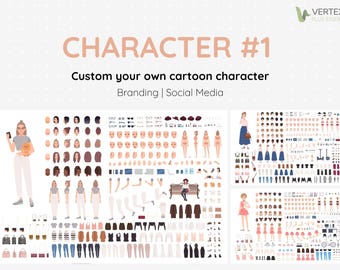Customize your cartoon character to life | Character#1 | AI format Fully Editable | Branding Social Media | Easy to use customization