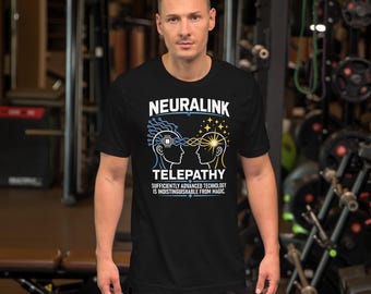 Neuralink Telepathy — AI Graphic T-Shirt, Black Bella Canvas Tee