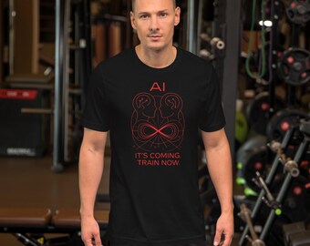 AI Is Coming — Train Now Graphic T-Shirt, Black Bella Canvas Tee