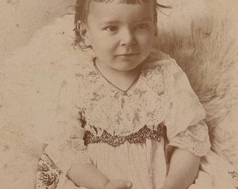Victorian Baby Girl Cabinet Card Photo – Antique Portrait, Victorian Era*