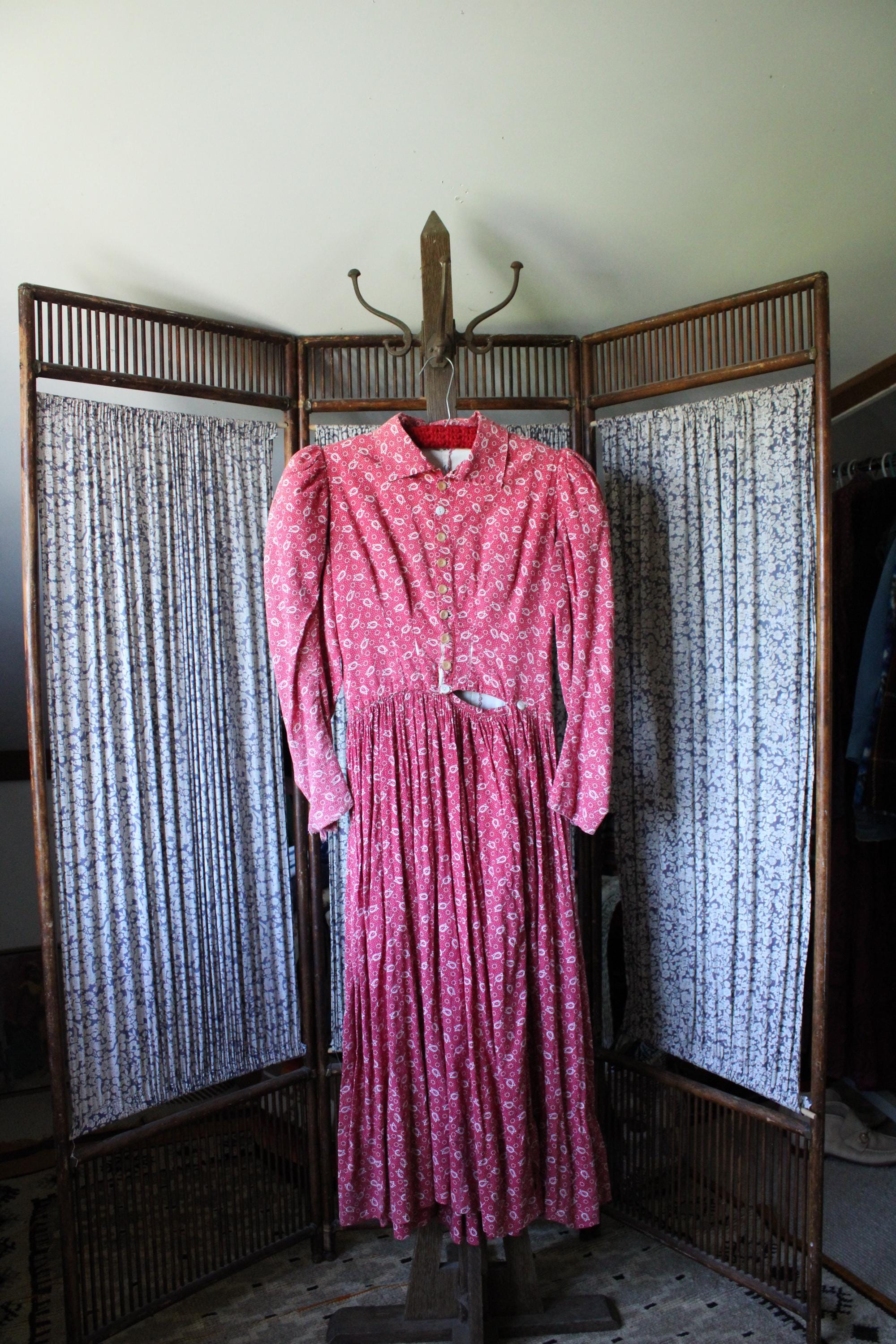 Antique calico dress - Etsy 日本