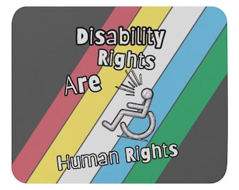 Disability Rights Mouse Pad – Disability Pride Flag Desk Mat – Advocacy Workspace