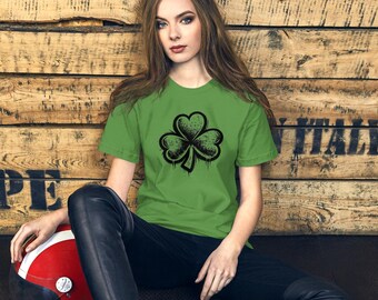 Distressed Shamrock T-Shirt | Lucky Clover Irish Holiday Tee