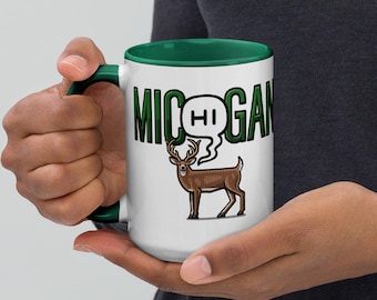 Mic(Hi)gan Deer Mug with Color Inside