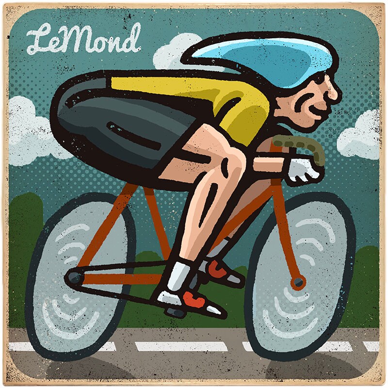 Greg Lemond Tour De France 1986 Team Toshiba La Vie Claire Poster Cycling Clothing Other Cycling Clothing