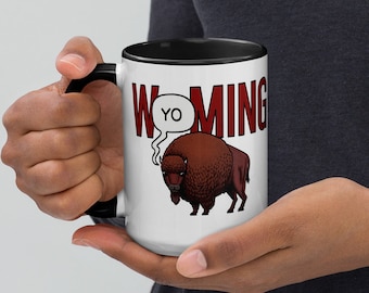 W(Yo)ming Bison Mug with Color Inside