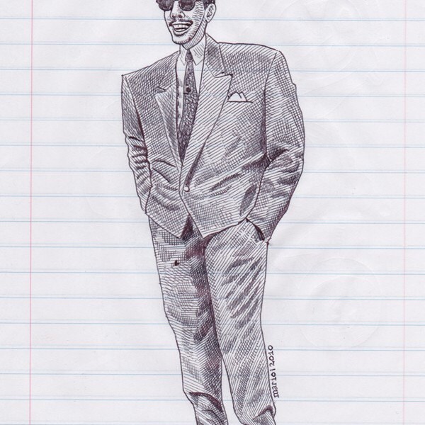 Arsenio Hall Original Pen & Ink Drawing