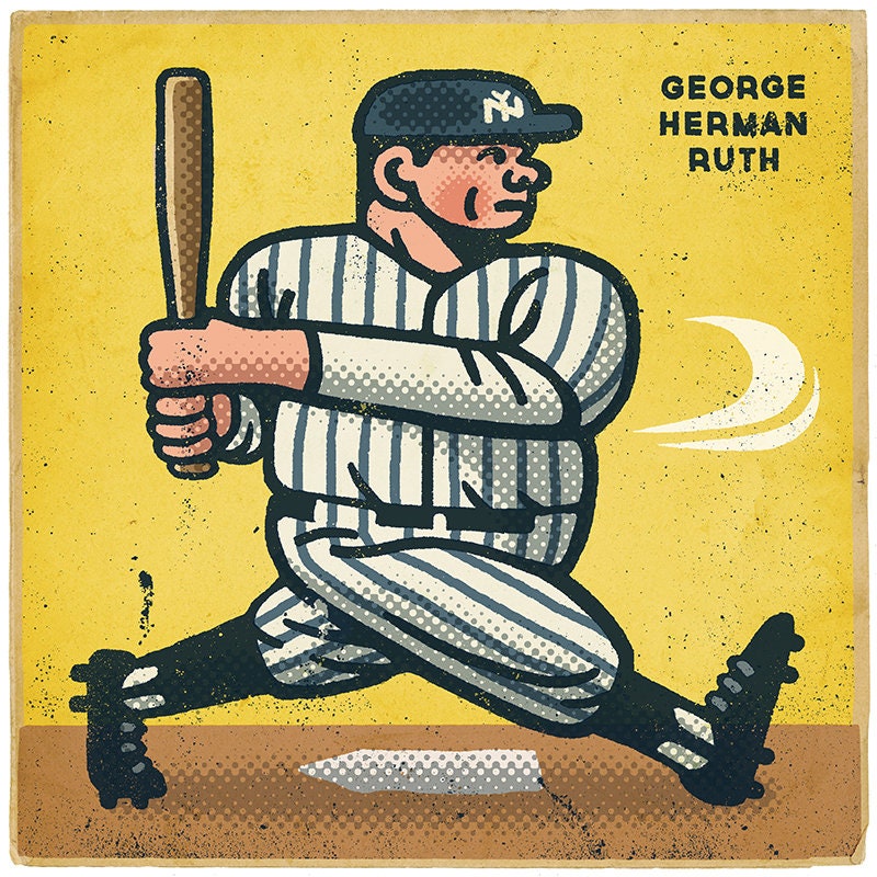 Babe Ruth Portrait - Etsy
