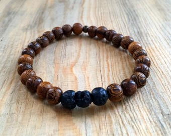 Brown Wood Youth Essential Oil Diffuser Bead Bracelet