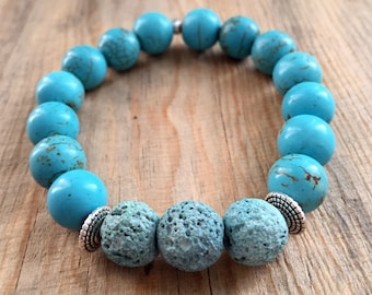 Turquoise Essential Oil Diffuser Bead Bracelet