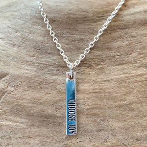 Choose Joy Silver Plated Charm Necklace