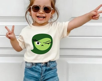 Green Emotion Girl Birthday Shirt, Personalized Character Party Tee
