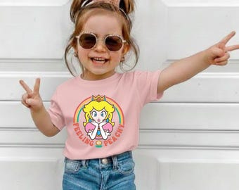 Feeling Peachy  Birthday Girl Shirt, Princess Peach Tee