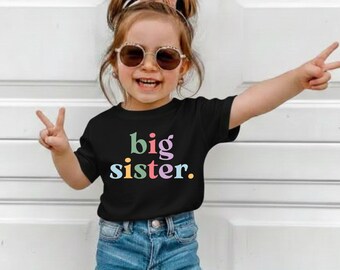 Big Sister Shirt, Toddler Girl Outfit, Personalized Big Sister Announcement Tee