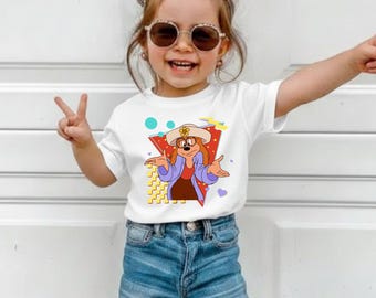 Retro 90s Girl Birthday Shirt, Vintage Aesthetic Character Pink Toddler Tee
