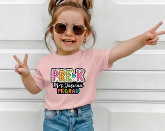 Pre-K Graduation Custom Teacher Shirt, Personalized Preschool Grad Party Tee