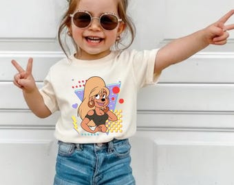 Retro 90s Girl Birthday Shirt, Vintage Aesthetic Pop Star Toddler Tee