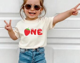 Strawberry First Birthday Shirt, Berry One Sweet Girl Birthday Tee