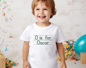 Custom Name Alphabet Kids Shirt, Personalized School Initial Birthday Tee