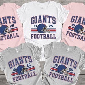 Giants Football Shirt | 1925 Vintage Game Day Tee | Retro NY Team T-Shirt | Blue Helmet Sports Shirt | Unisex Fan Football Tee