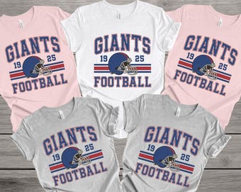 Giants Football Shirt | 1925 Vintage Game Day Tee | Retro  Team T-Shirt | Blue Helmet Sports Shirt | Unisex Fan Football Tee