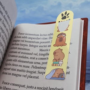 Cute Animal Capybara Bookmark, Reader Gift, Book Lover Accessory, Unique Gift for Kids, Reading Accessories, Capybara Bookmark