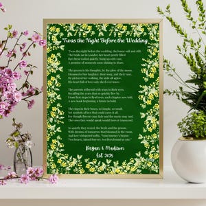 Personalized Wedding Poem Print: &#39;Twas the Night Before the Wedding