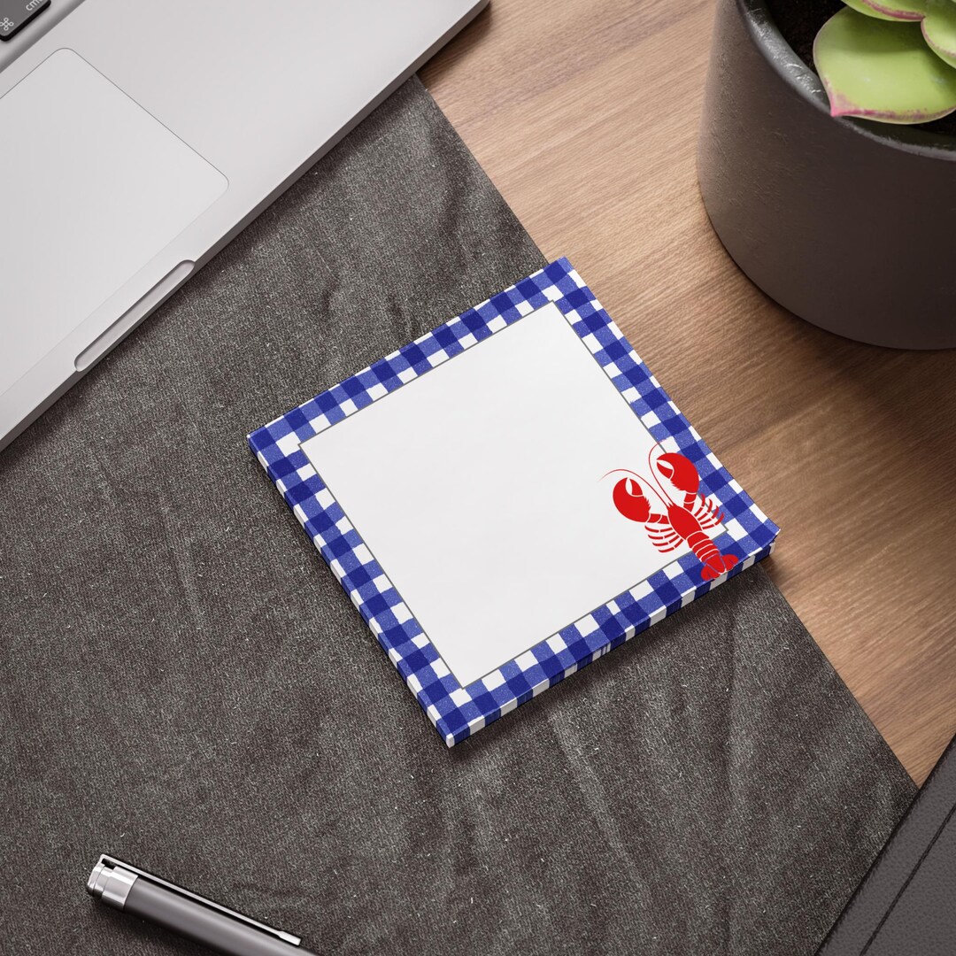 Lobster Post-it® Notes: Gingham Nautical Memo Pad - Etsy