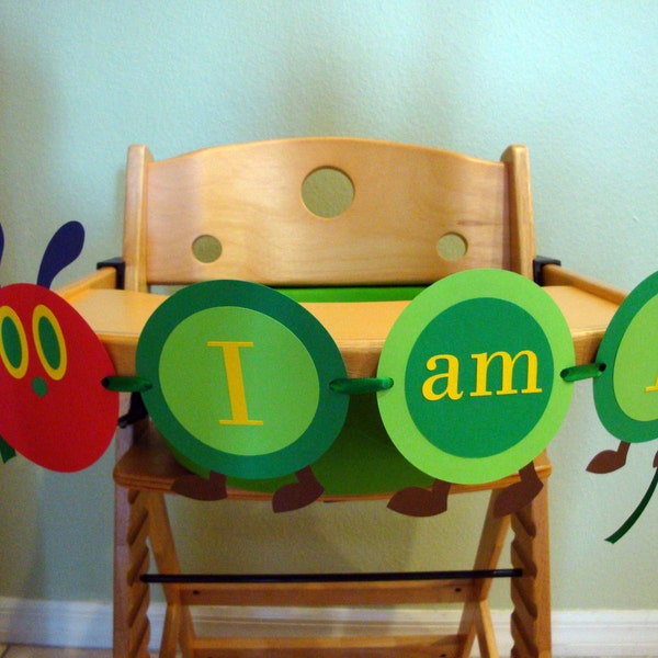 The Very Hungry Caterpillar Banner High Chair Banner Green Red Yellow Party Banner