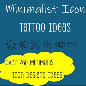 Más de 230 diseños minimalistas de tatuajes con iconos / Megapaquete de láminas de microimágenes / Descarga de iconografía