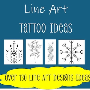 130+ Line Art Tattoo Designs Bundle | Minimalist Aesthetic Flash Sheet , Digital Download Tattoo Ideas