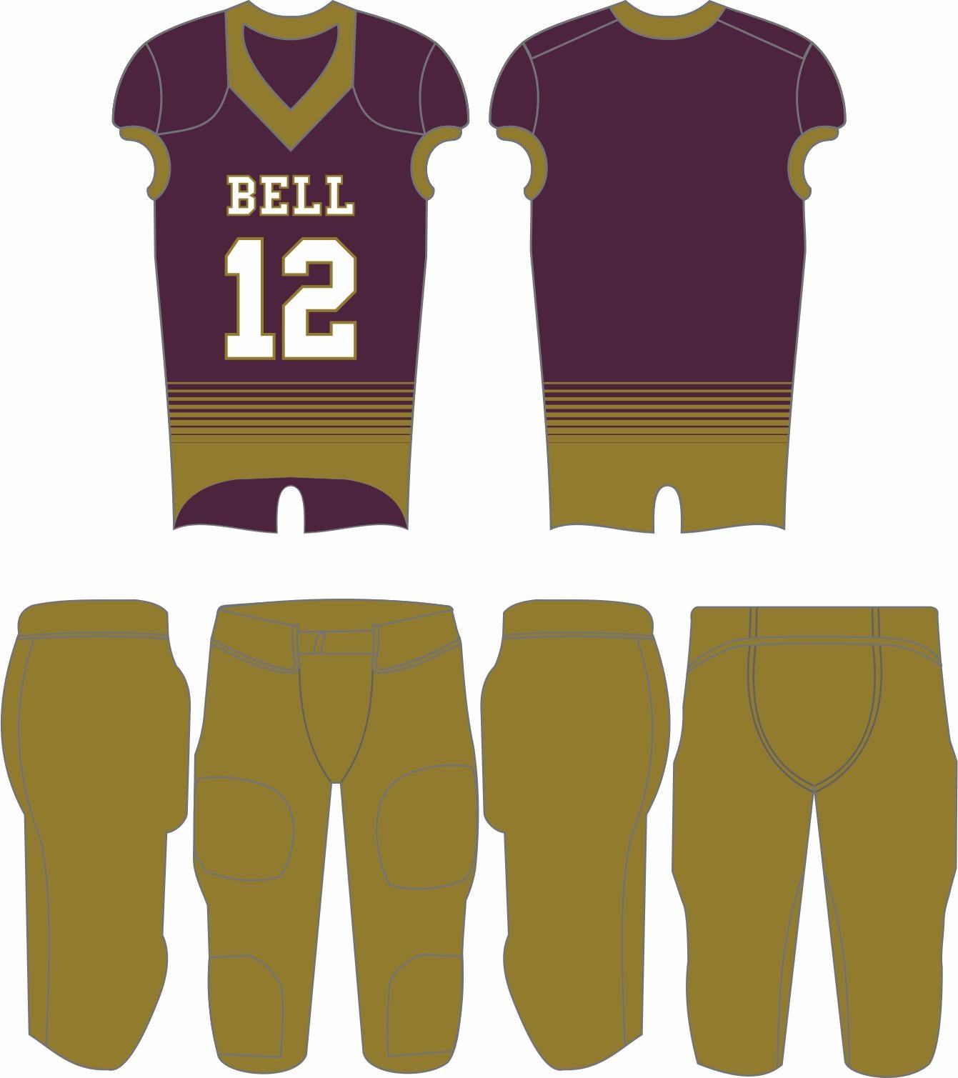 American Football Uniform Template Editable Jersey PDF Digital
