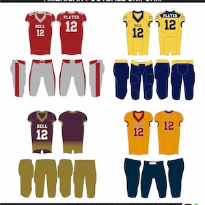 Mall för amerikansk fotbollsuniform | Redigerbar tröja i PDF-format | Digital nedladdning av sportställsdesign för lag och designers, AI, CDR