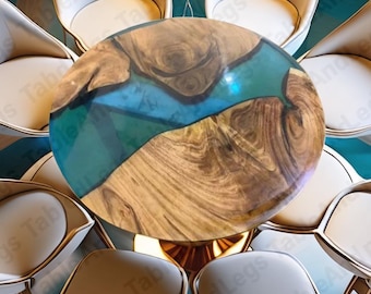 Live Edge Resin River Table Top | Custom Wood & Epoxy Dining Table | Handmade Epoxy Coffee Table | Rustic Modern Tabletop | Custom Furniture