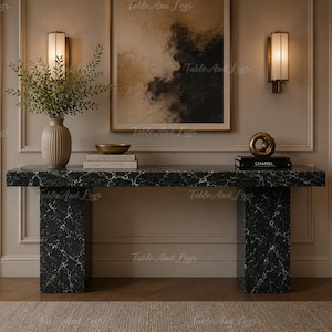 Green Spider Marble Console Table | Luxury Stone Entryway Table | Modern Hallway Console | Handmade Marble Furniture Marble Console Table |