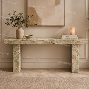 Honey Onyx Console Table, Luxury Stone Entryway Table, Modern Marble Console, Handmade Onyx Furniture, Golden Onyx Hallway Table Console top