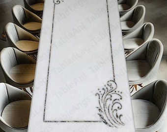 Tablero de mesa de mármol blanco de Agra hecho a mano con incrustaciones florales de Pietra Dura.