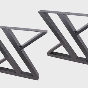 Set of 2 Modern Steel Table Legs | Heavy Duty X Frame Base for Dining Table, Desk, or Bench | Industrial Metal Legs | Custom Sizes Available